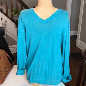 Banana Republic Silk Linen V-Neck (Teal)